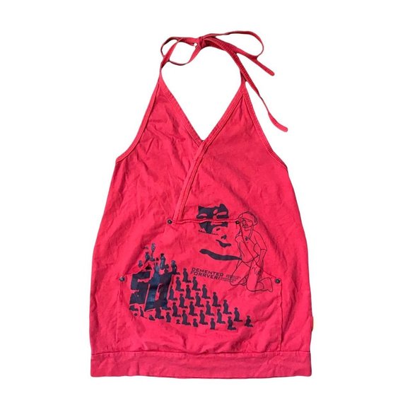 Other Tops - Y2k Grunge graphic red halter top